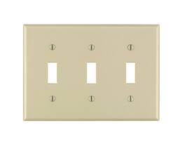 Leviton - 3 gang Thermoset Plastic Toggle Wall Plate 1 pk - Ivory