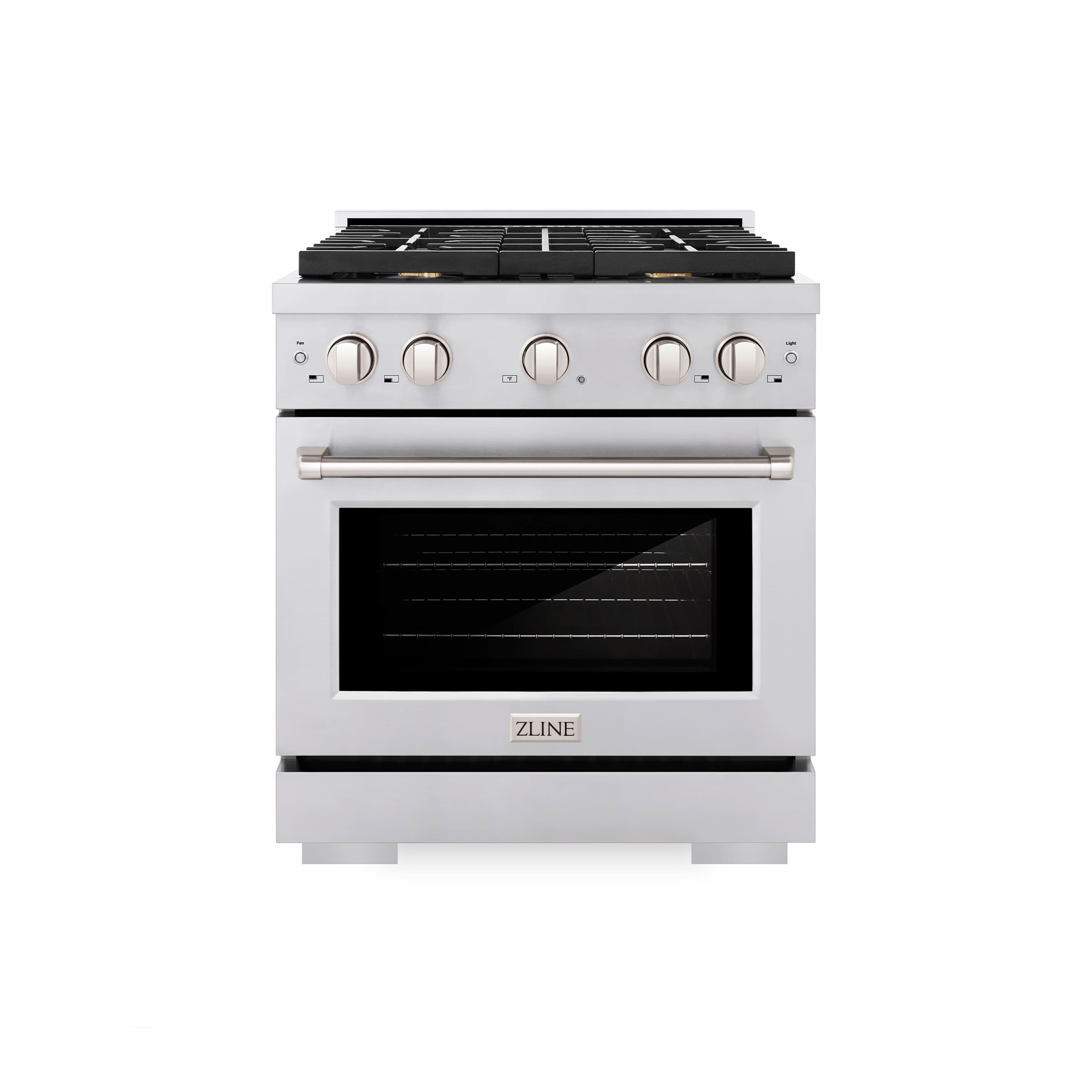 Front. ZLINE - 30" Paramount Gas Range w/ Convection Oven in Stainless Steel w/ 4 Brass Burners (SGR-BR-30) - Stainless Steel.