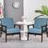 Angle. Costway - Set of 2 Fabric Accent Armchair Solid Wood Upholstered Lounge Chair - Blue.