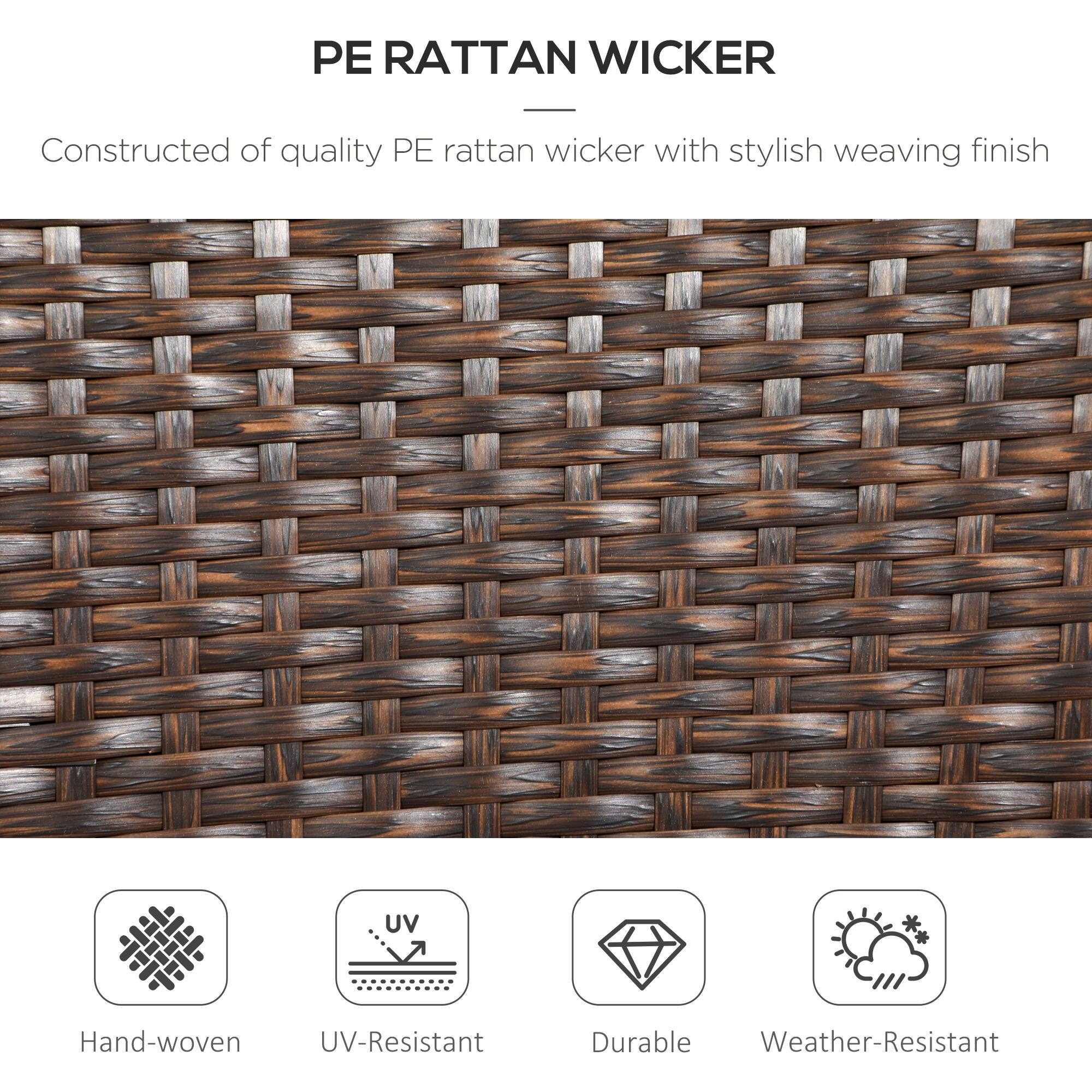 PE RATTAN WICKER
Constructed of quality PE rattan wicker with stylish weaving finish
Hand-woven
UV-Resistant
Durable
Weather-Resistant
