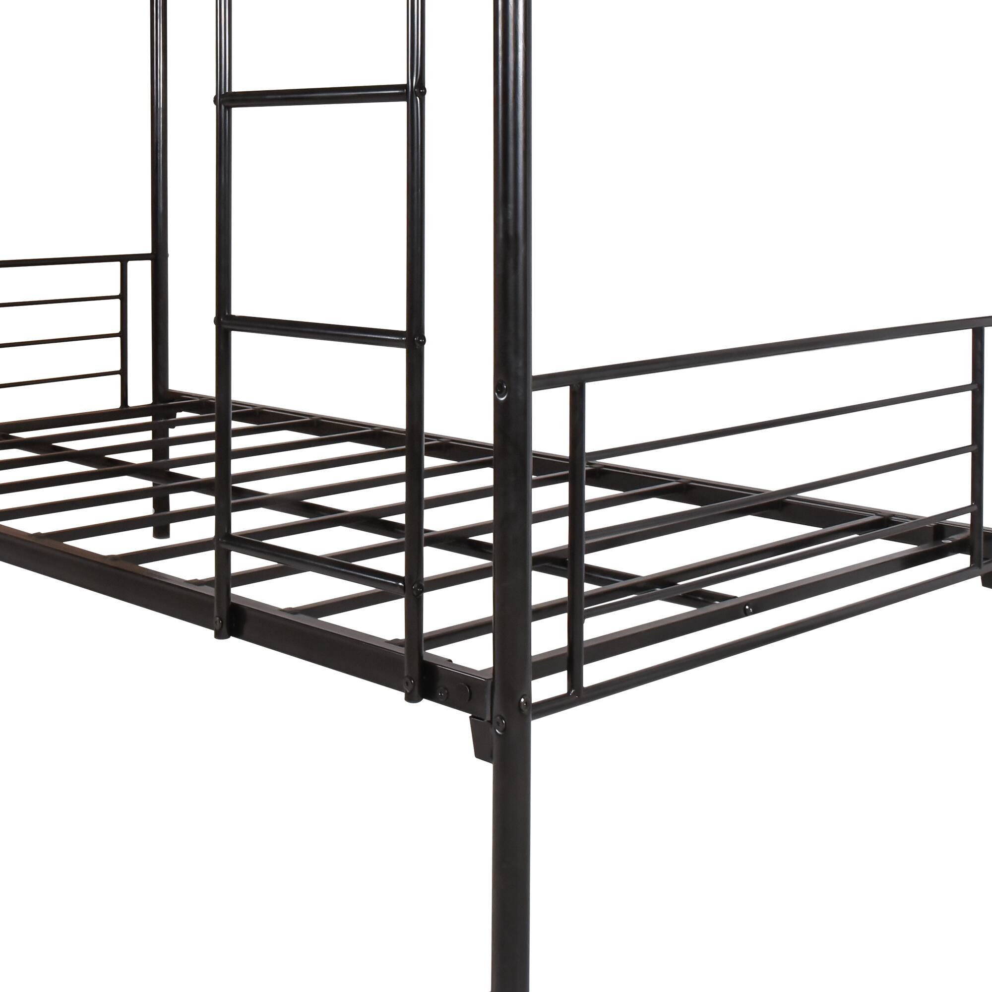 Alt View 9. Ecooso - Twin over Twin Bunk Bed, Metal Frame with Ladder - Black.