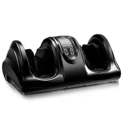 Front. HONGGE - Therapeutic Shiatsu Foot Massager with High-Intensity Rollers - Black.