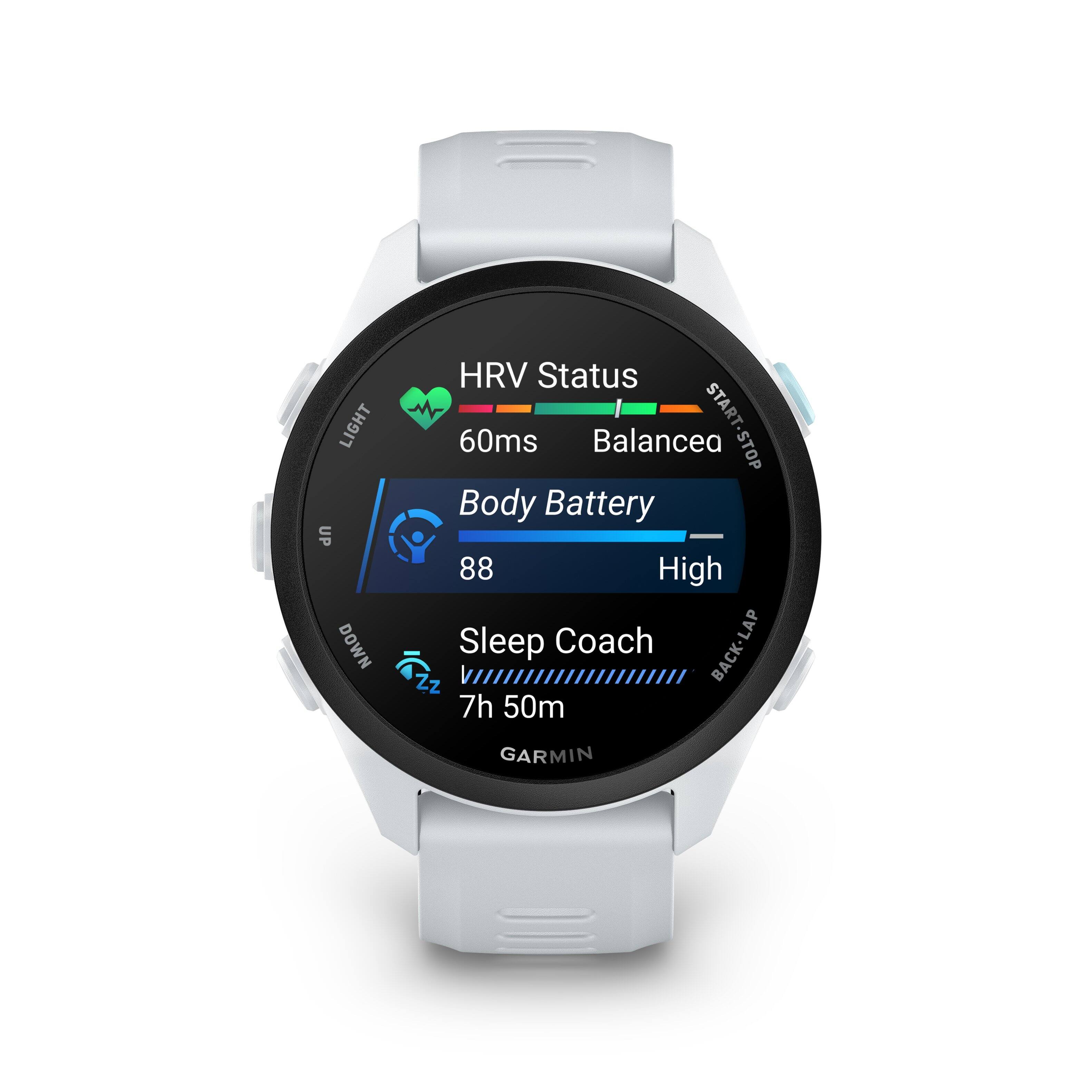 HRV Status  
60ms Balanced  

Body Battery  
88 High  

Sleep Coach  
7h 50m  

GARMIN