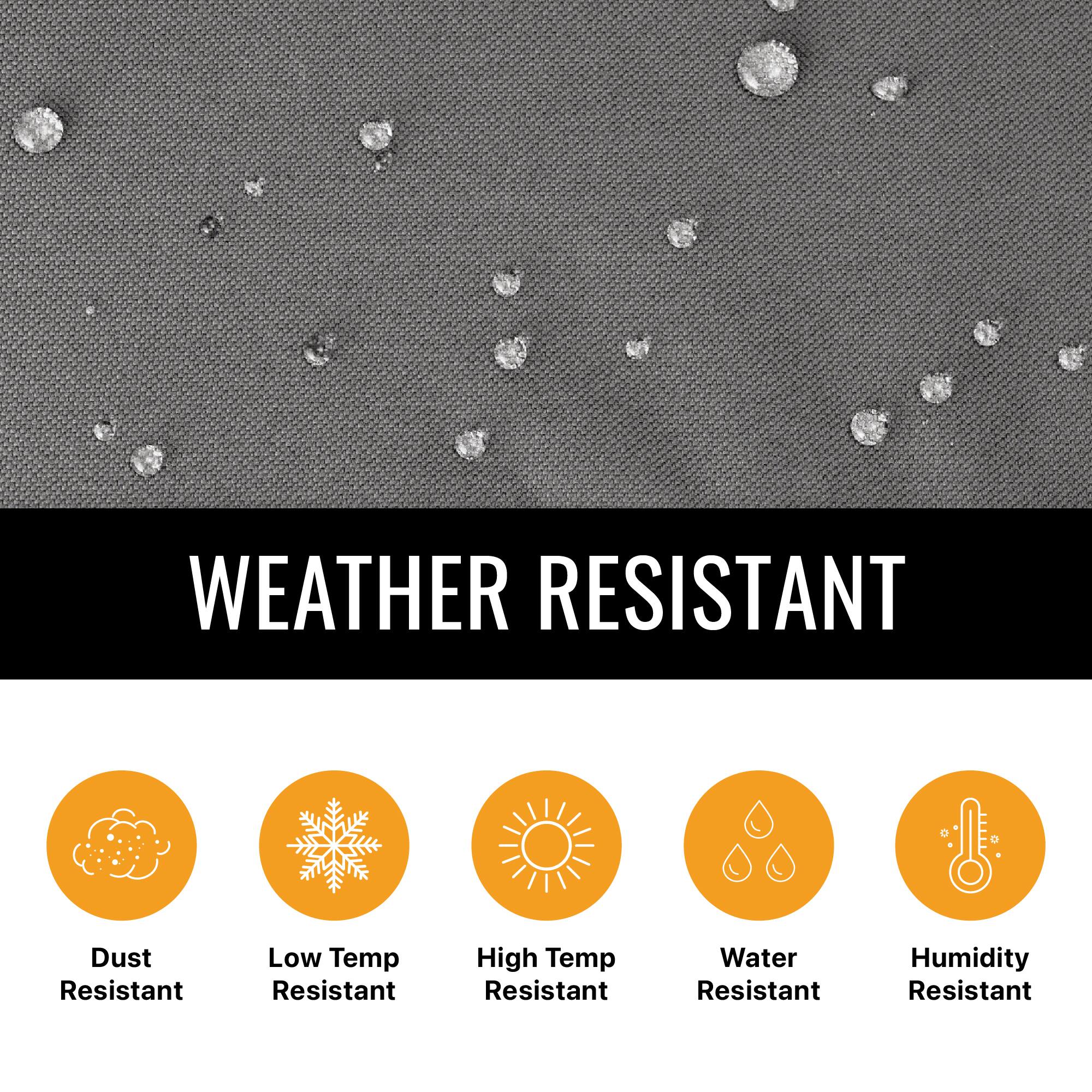 WEATHER RESISTANT
Dust Resistant
Low Temp Resistant
High Temp Resistant
Water Resistant
Humidity Resistant