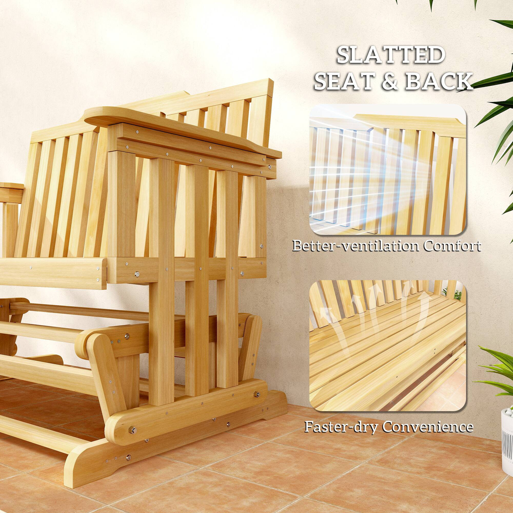 SLATTED SEAT & BACK

Better-ventilation Comfort

Faster-dry Convenience