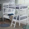 Front. Gymax - Gymax Wood Hardwood Twin Bunk Beds Convertible into 2 Individual Kid Bed Ladder White - White.