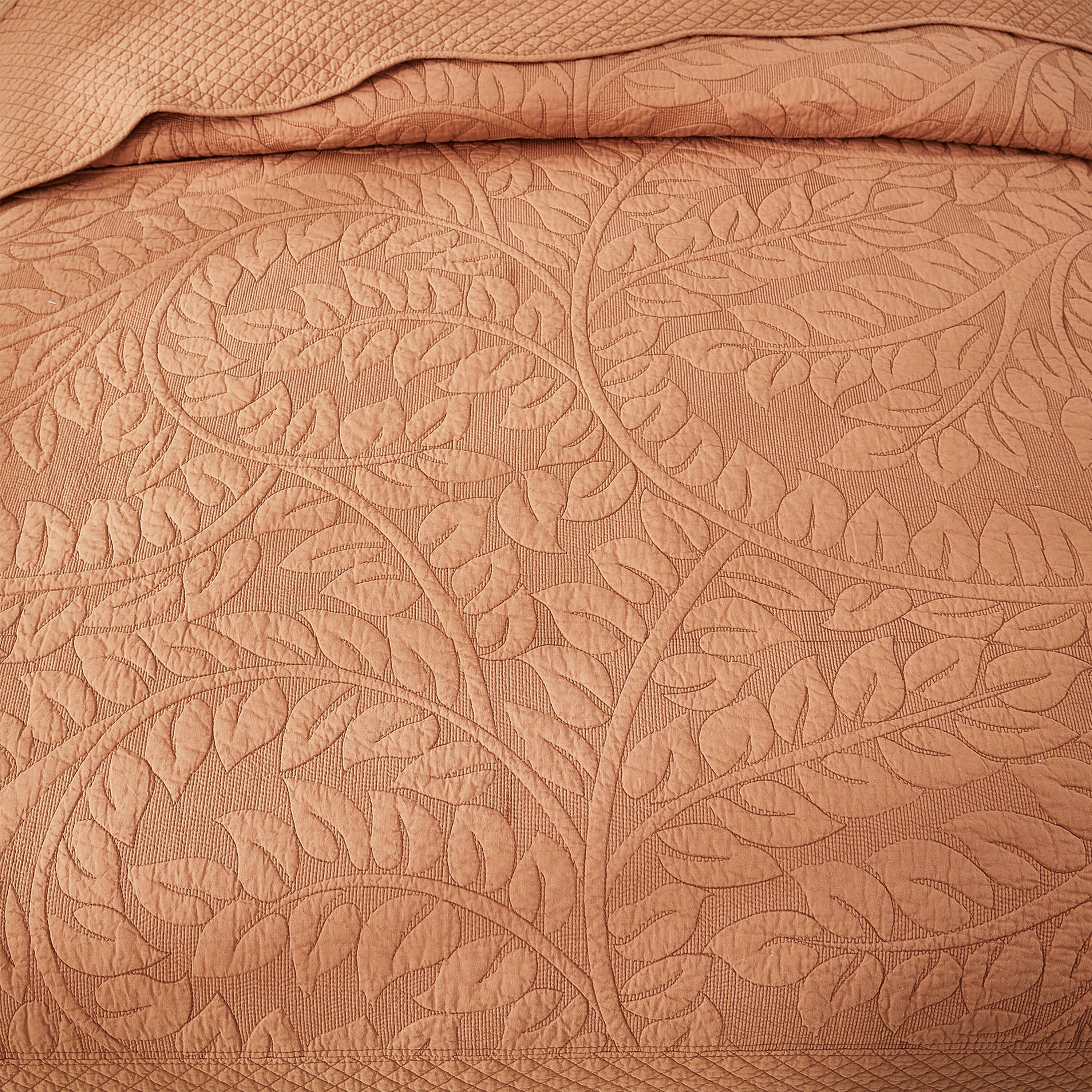 Back. MarCielo - Marcielo 2/3 Piece 100% Cotton Oversized Bedspread Lightweight Quilt Set - Royal Organge.