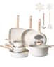 VEVOR - 19 Piece Pots and Pans Set Nonstick, Granite Cookware Set, Induction Cookwares,Kitchen RV Cooking Sets with Frying,Sauce - White