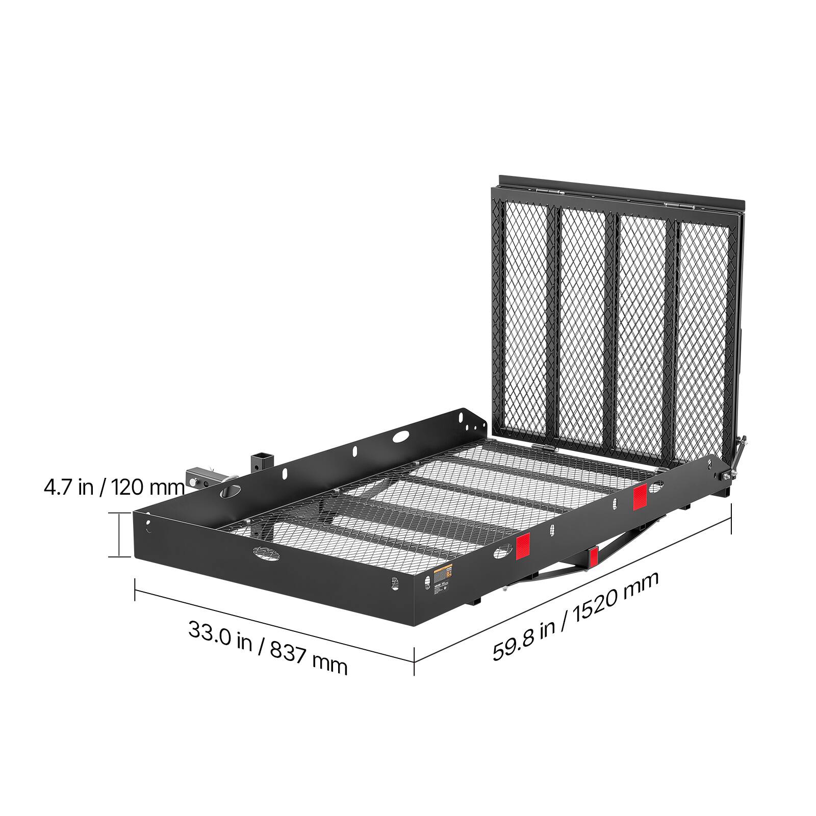 4.7 in / 120 mm  
33.0 in / 837 mm  
59.8 in / 1520 mm