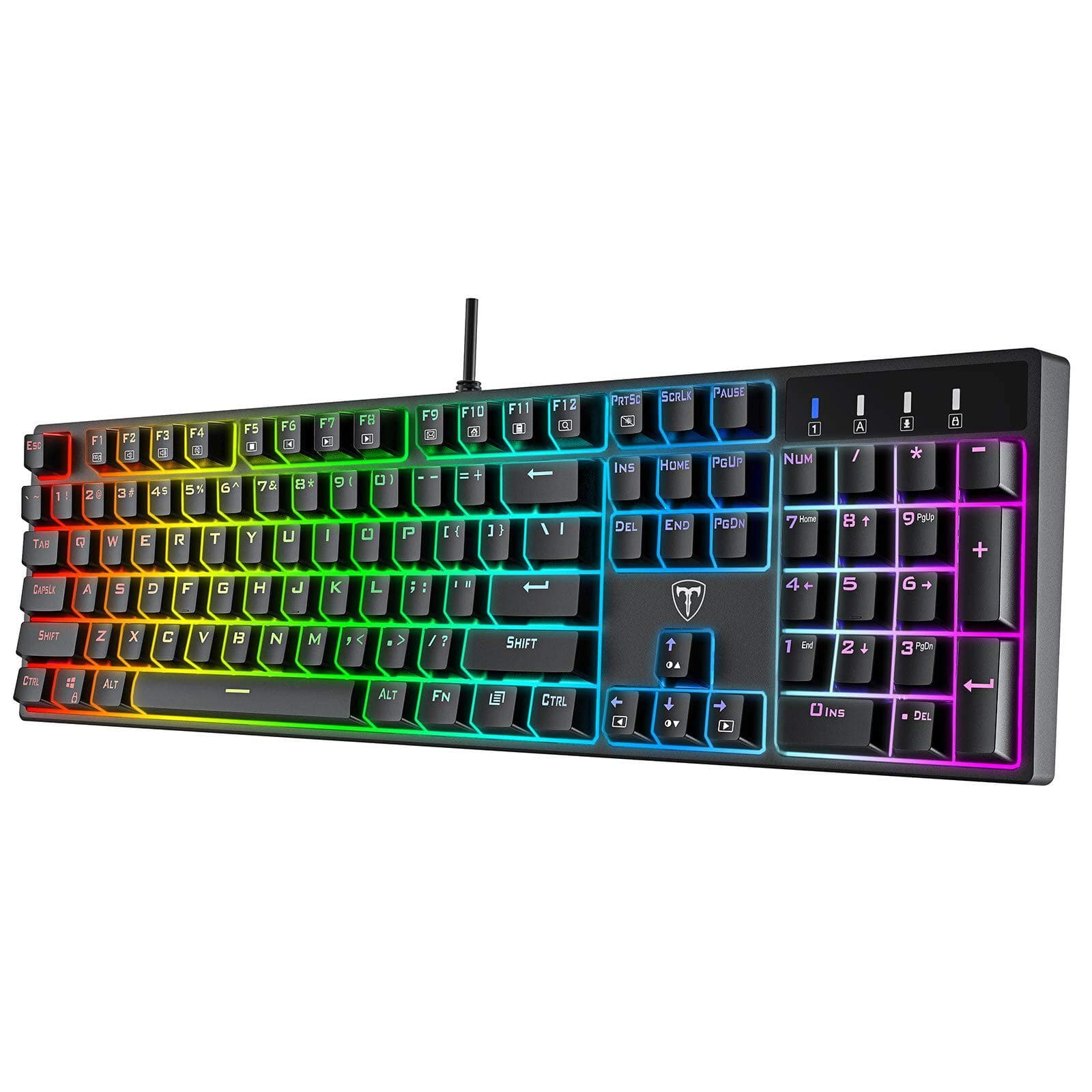 Cedar Assembly - Mechanical Gaming Blue Usb Wired 20 Rgb Light Up Backlit Modes Full Size Clicky Keyboards - Default