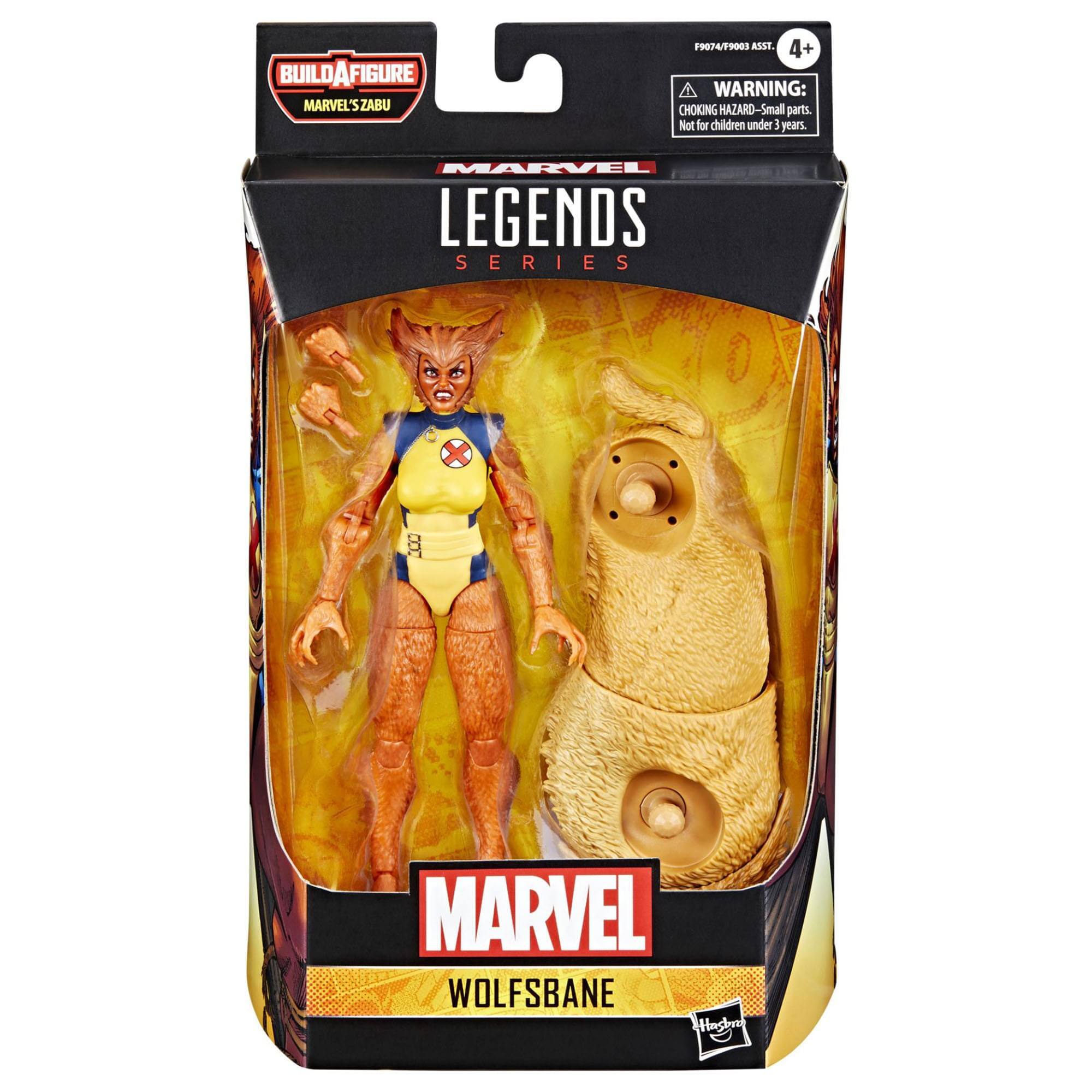 BUILD A FIGURE  
MARVEL'S ZABU  
F9074/9003 ASST.  

MARVEL LEGENDS SERIES 8  
MARVEL WOLFSBANE  

WARNING: CHOKING HAZARD - Small parts. Not for children under 3 years.