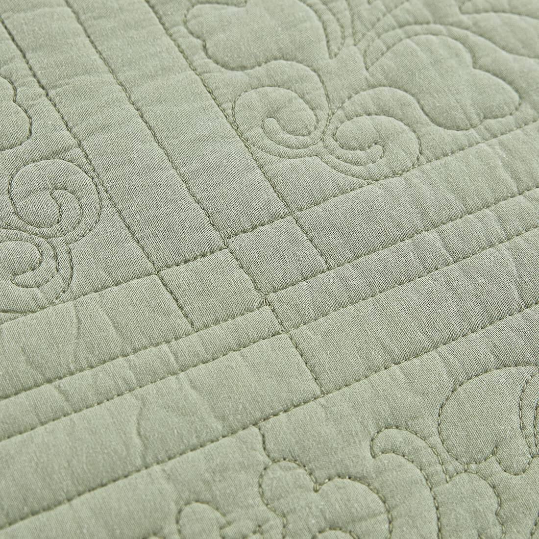 Alt View 5. Paradigms Interiors - Cotton Quilt Bedspread Sets Embroide Floral Printed Coverlets Pastoral Matelasse Matched 2 Pillow Shams - Pink-Full/Queen 98''x90''.