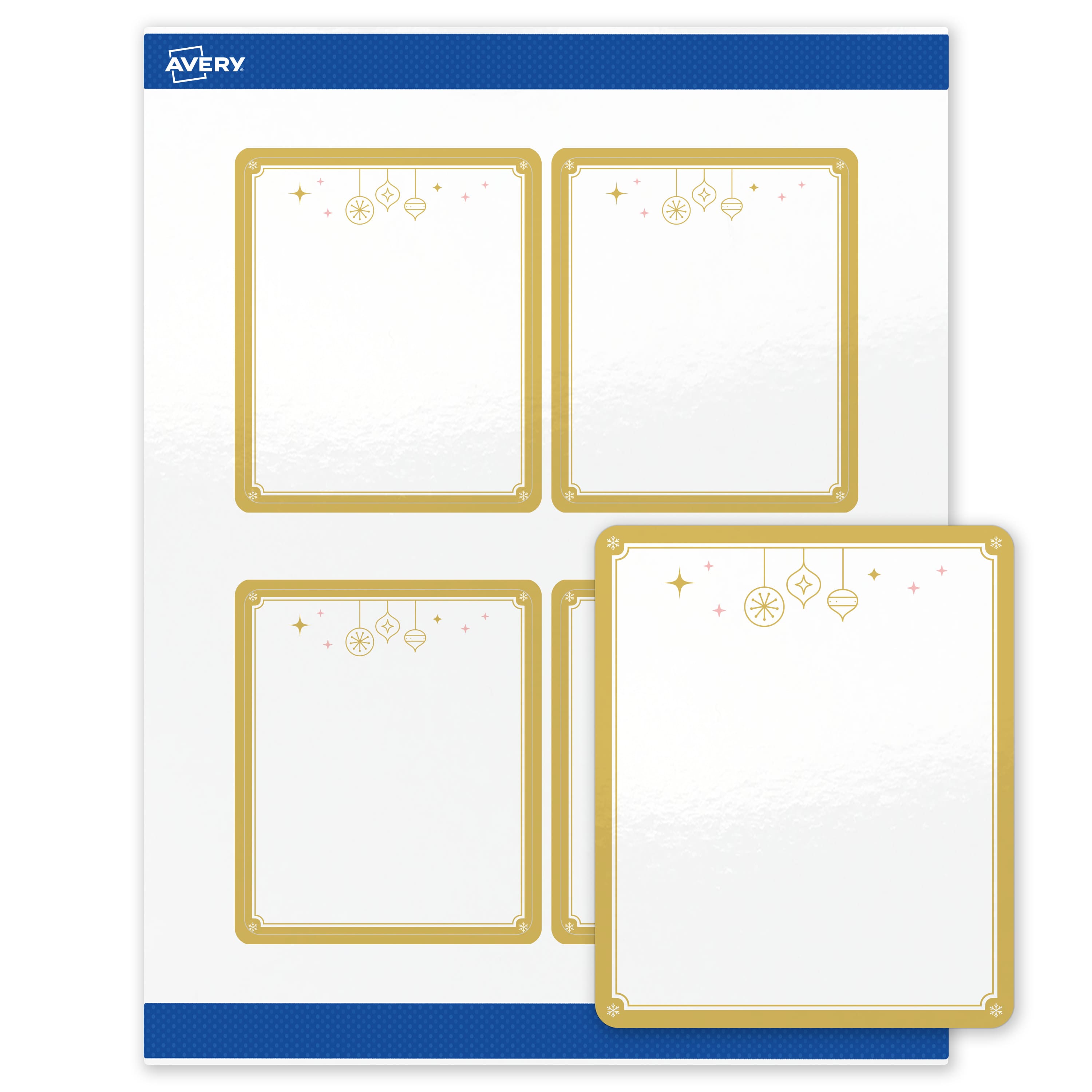 "Avery - Avery® Labels, 4"" x 3-1/3"", Glossy Gold Hanging Ornaments - White" price history on PriceWatchPro