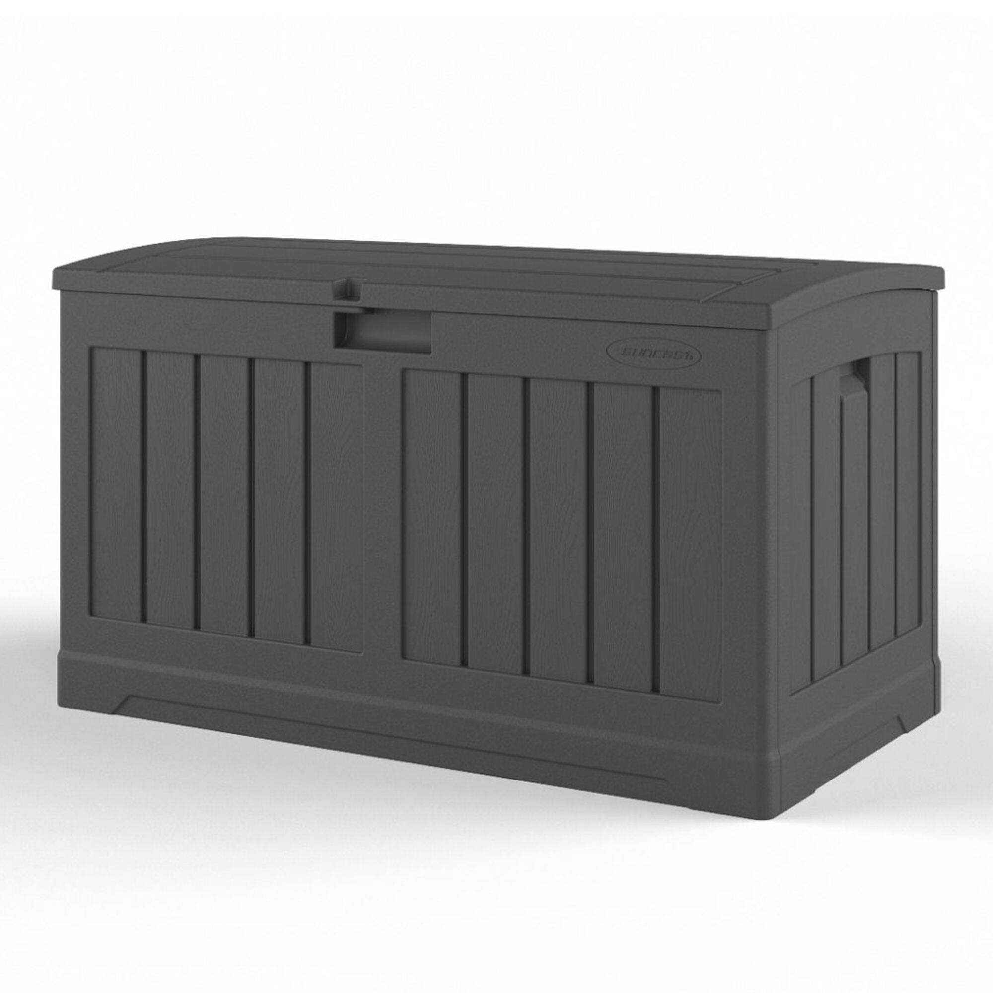 Alt View 8. Suncast - Suncast 50 Gallon Medium Resin Outdoor Storage Deck Box with Lid, Peppercorn - Peppercorn.