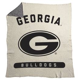 Logo Brands - Georgia Bulldogs 50" x 60" Luxe Dreams Throw Blanket - Oatmeal