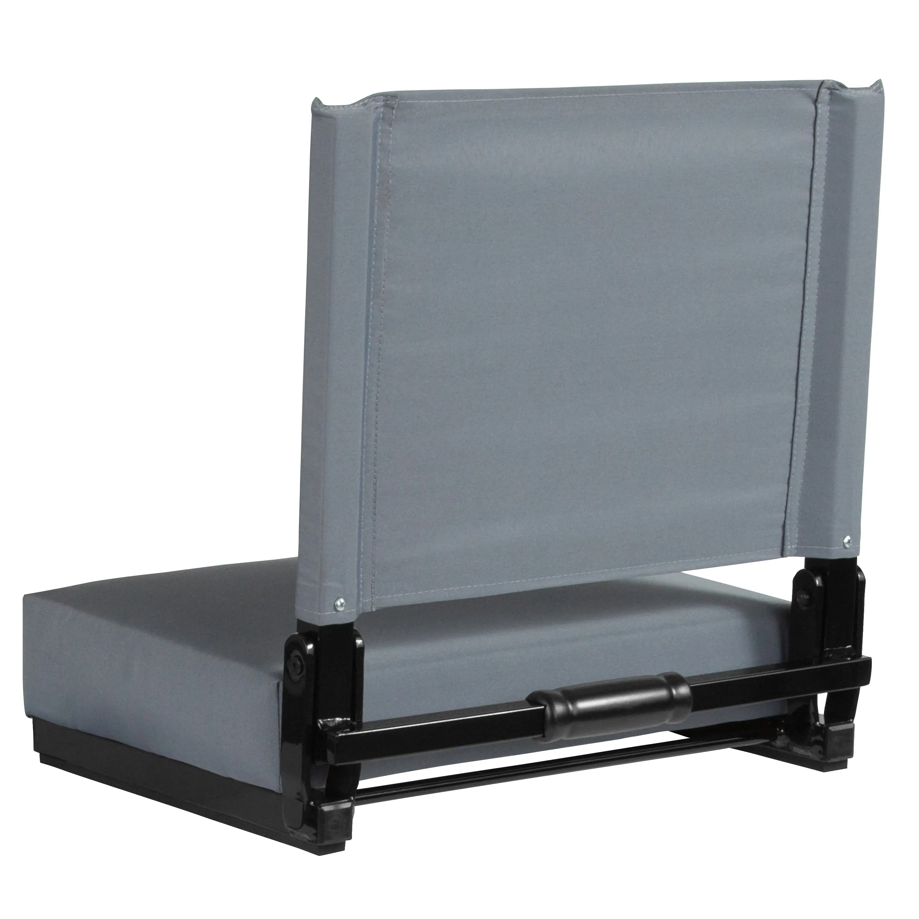 Alt View 5. Emma + Oliver - Set of 2 500 lb. Rated Lightweight Stadium Chair with Ultra-Padded Seat - Gray.