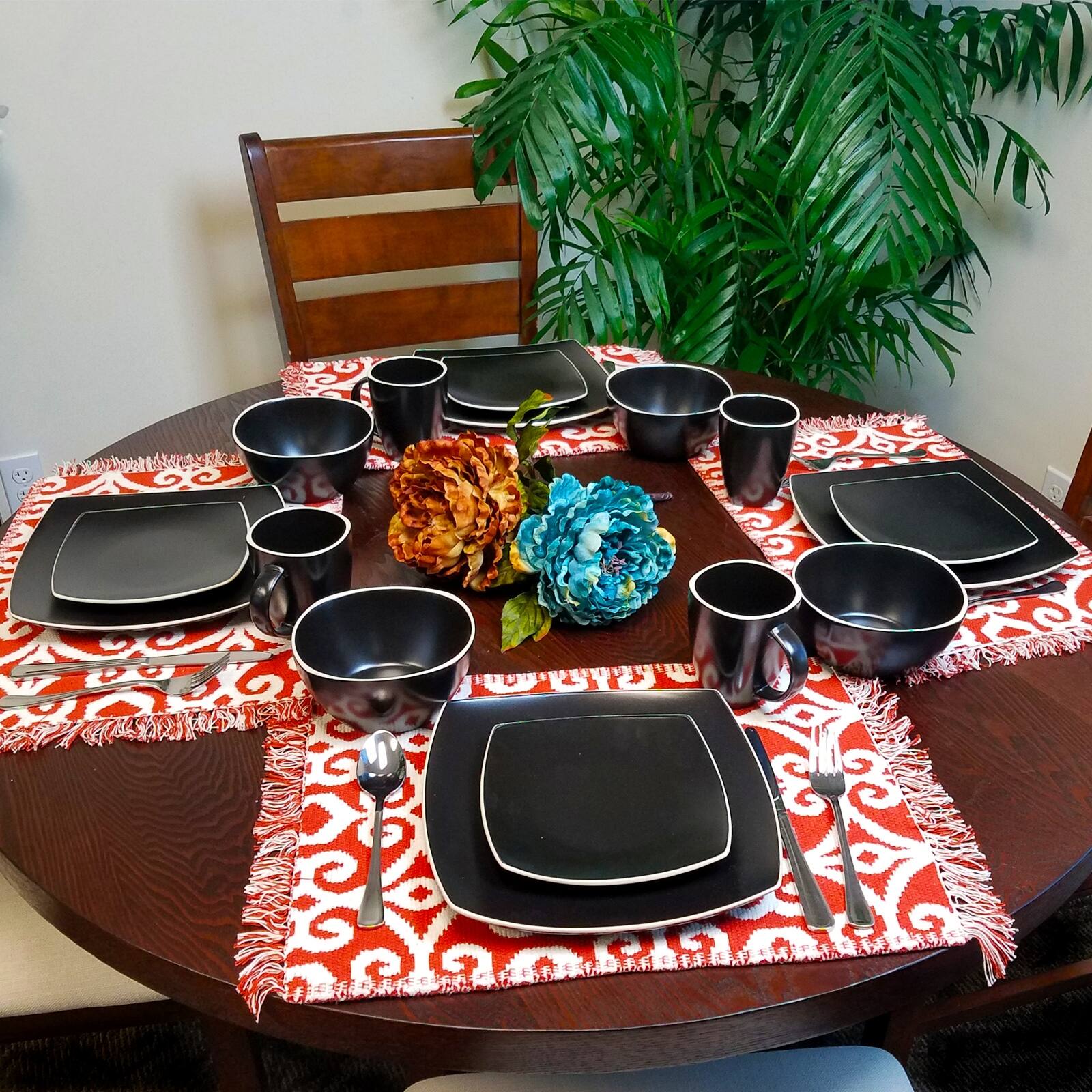 Alt View 4. Gibson - Gibson Soho Lounge Matte 16-Piece Dinnerware Set, Black - Black.