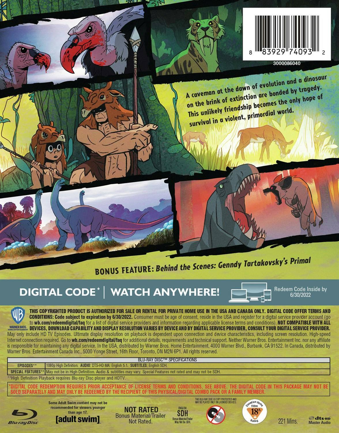 Back. Genndy Tartakovsky's Primal: The Complete First Season (Blu-ray) [Blu-ray].