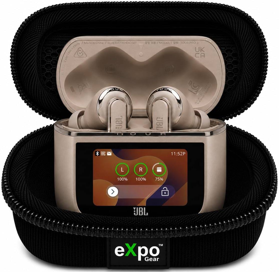 Made in China / BLUETOOTH HEADSET 93076  
Cum2300029016 CuI20G  
1 MODEL I  
TOUR PRO 3  
UK CA  
OUR ROUK UBL UBL TOUR FAC  
11:52P  
L 100%  
R 100%  
75%  
JBL TM  
eXpo Gear
