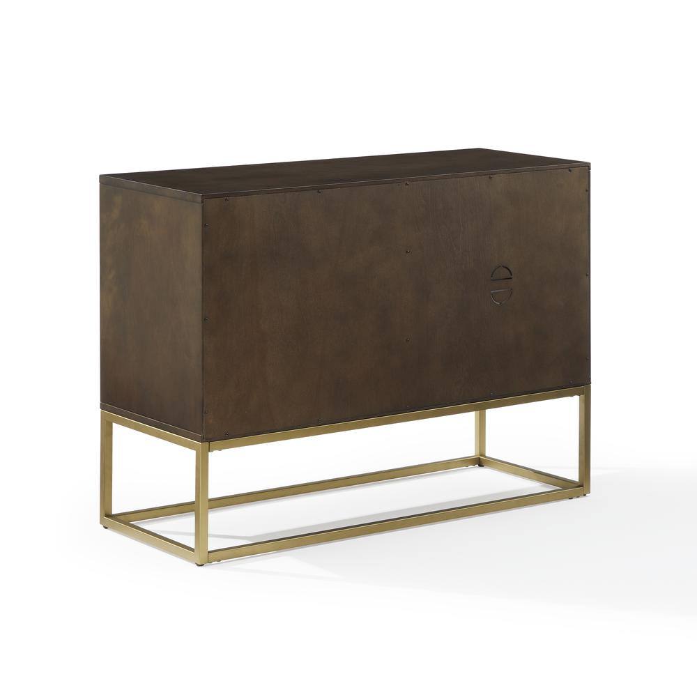 Left. Crosley Furniture - Byron Record Storage Media Console - Dark Brown.