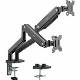 Rocstor - ErgoReach Mounting Arm for LED Display, LCD Display, Monitor - Matt Black - Landscape/Portrait - 2 Display(s) - Matte Black