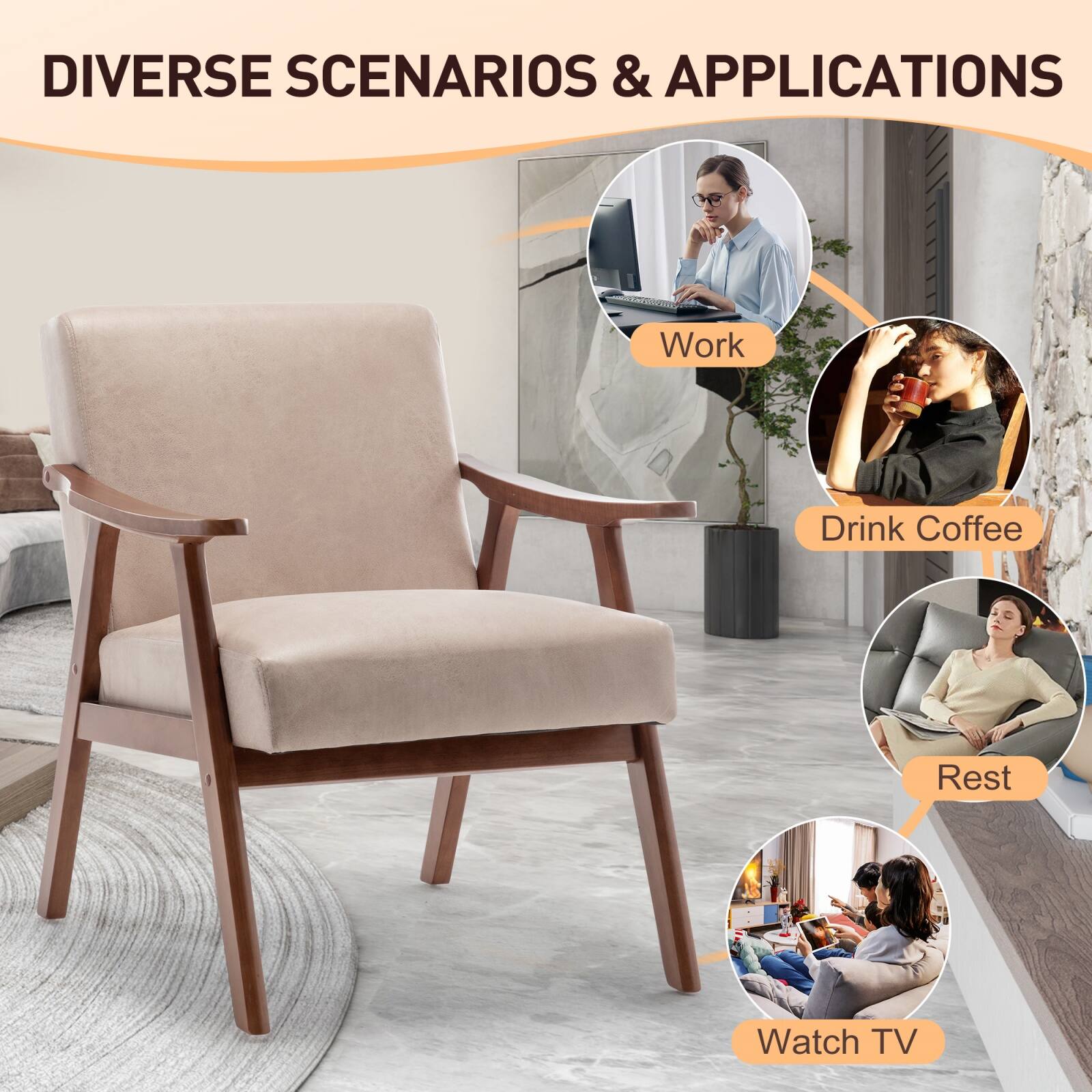 DIVERSE SCENARIOS & APPLICATIONS

- Work
- Drink Coffee
- Rest
- Watch TV