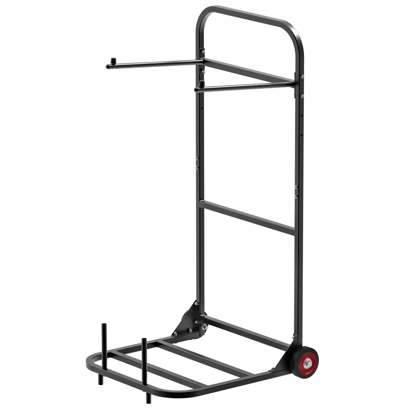 Alt View 5. VEVOR - Folding Chair Rack, 100 LBS Capacity, Chair Cart for Hanging 10 Chairs, Multi-Function Metal Chair Storage Dolly - Black.