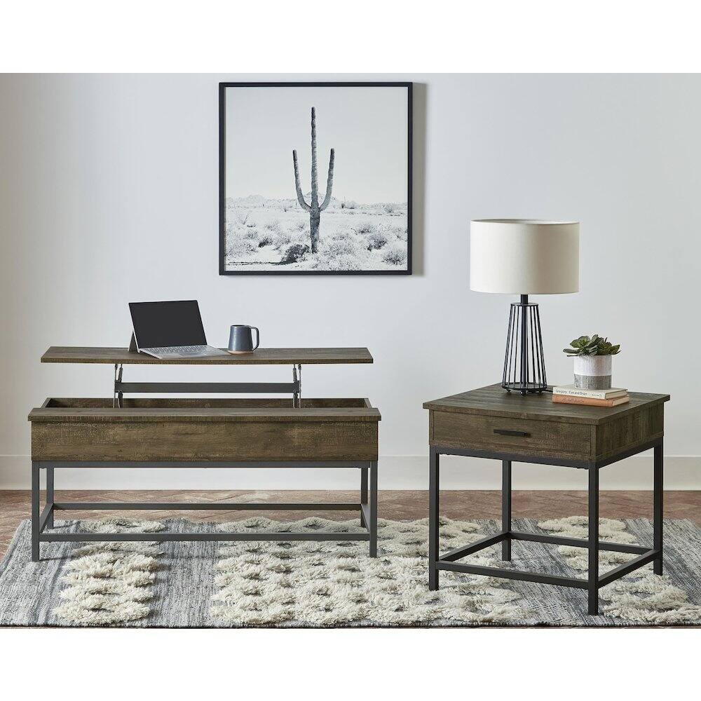 Alt View 1. Coaster Co. of America - Byers 2-piece Lift Top Coffee and End Table Set Brown Oak - Brown.