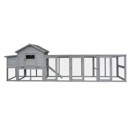 RYHNUYNE - 141 in Wooden Chicken Coop, Outdoor Hen House, Nesting Box, Waterproof Anti-UV Panel, Wire Fence