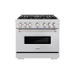 ZLINE - 36 in. 5.2 cu. ft. Classic Freestanding Gas Range with 6 DuoPro Burners and Convection Gas Oven in Stainless Steel - Stainless Steel