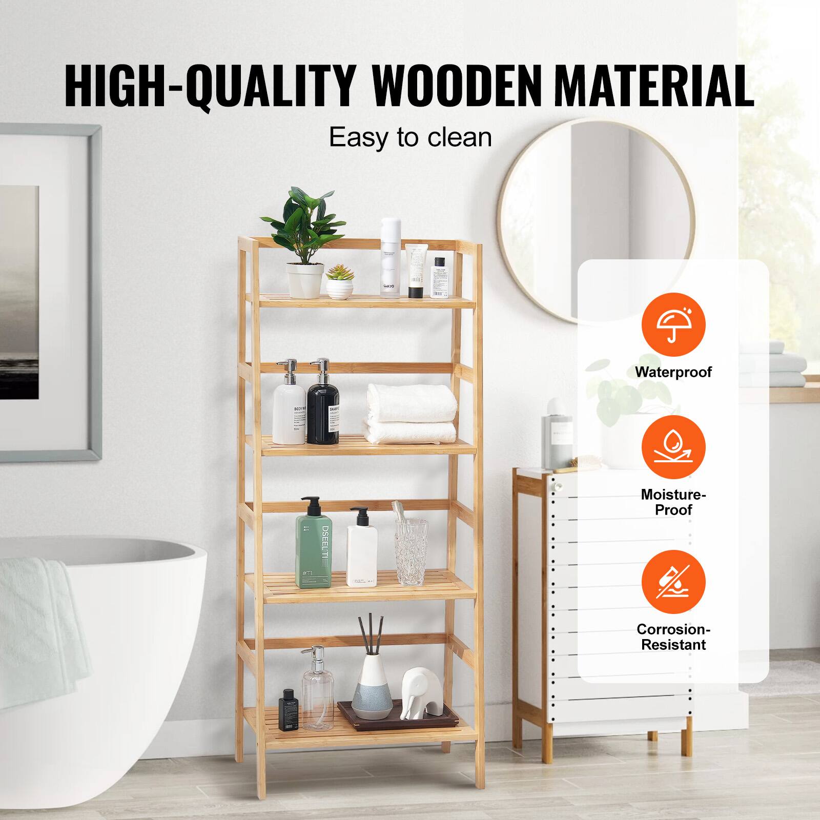 HIGH-QUALITY WOODEN MATERIAL  
Easy to clean  

- Waterproof  
- Moisture-Proof  
- Corrosion-Resistant