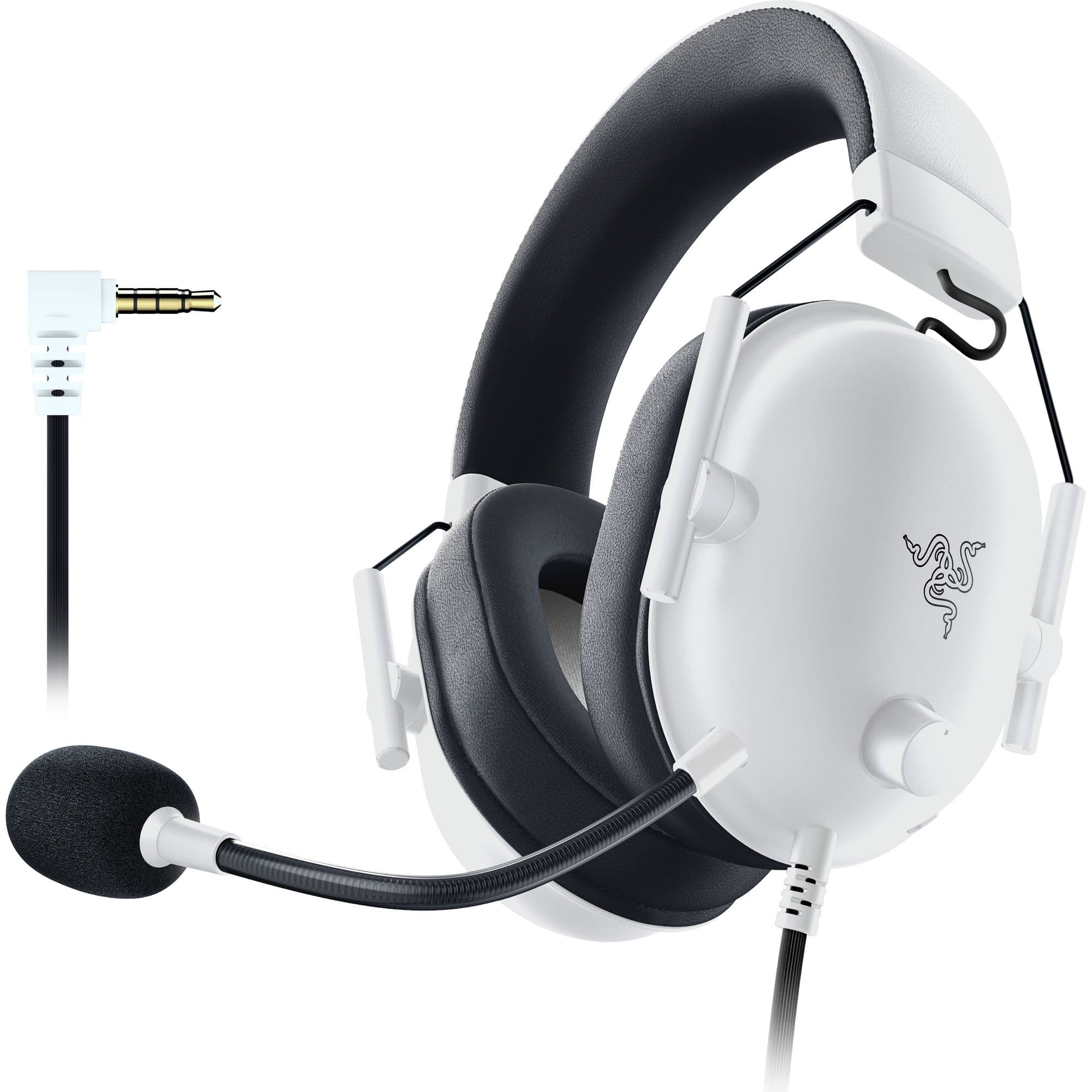 Razer - BlackShark V2 X Wired Over-the-Ear Gaming Headset for PC, PS5, PS4, Switch, Xbox X|S, and Xbox One - White - Front_Zoom
