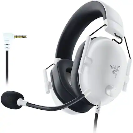 Front. Razer - BlackShark V2 X Wired Over-the-Ear Gaming Headset for PC, PS5, PS4, Switch, Xbox X|S, and Xbox One - White.
