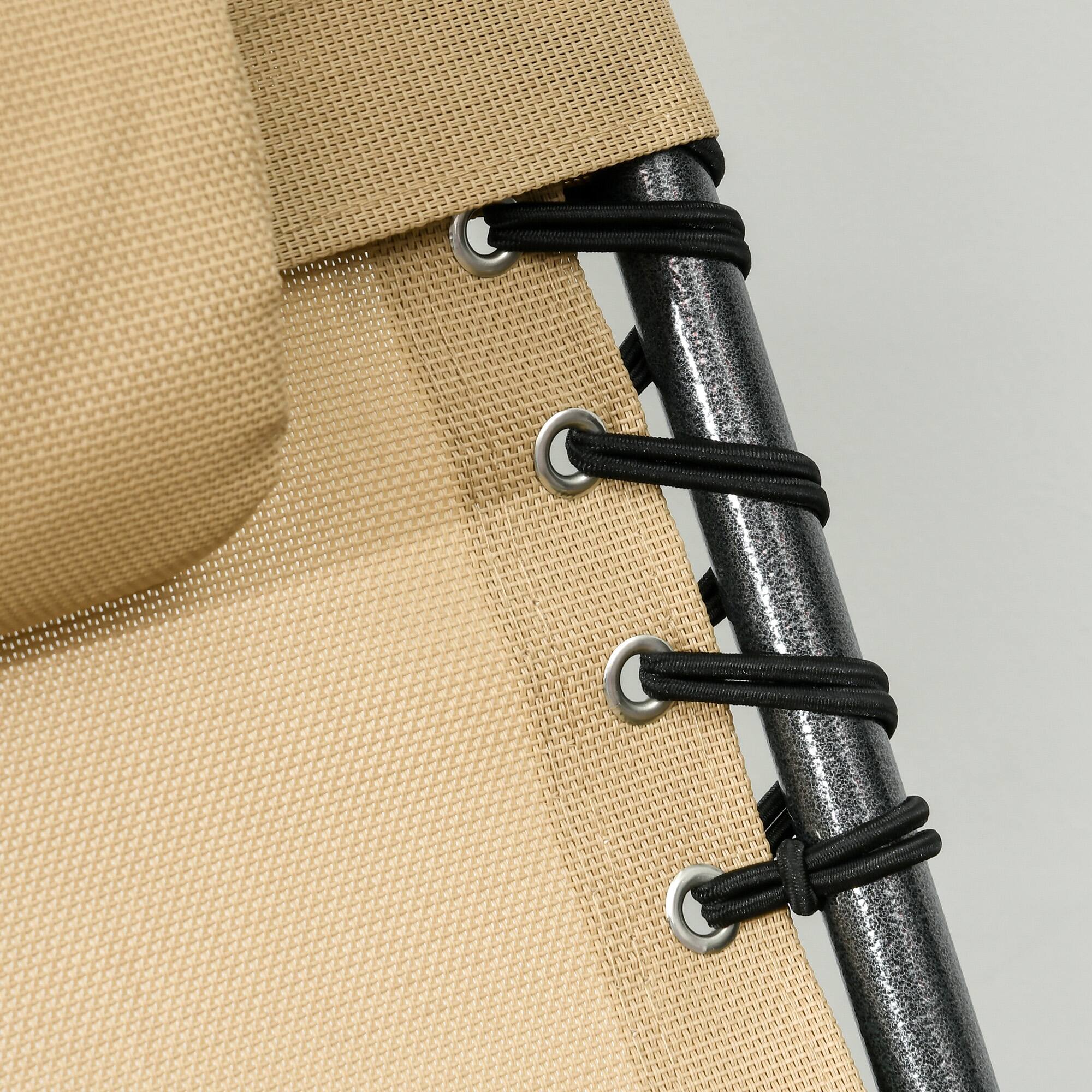 Alt View 7. Outsunny - Chaise Tanning Lounge Chair w/ 5-level Reclining Back, Reading Hole, Side Pocket - Beige.
