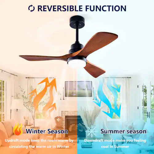 REVERSIBLE FUNCTION

Winter Season
Updraft mode keeps the room warm by circulating the warm air in Winter

Summer season
Downdraft mode makes you feel cool in Summer