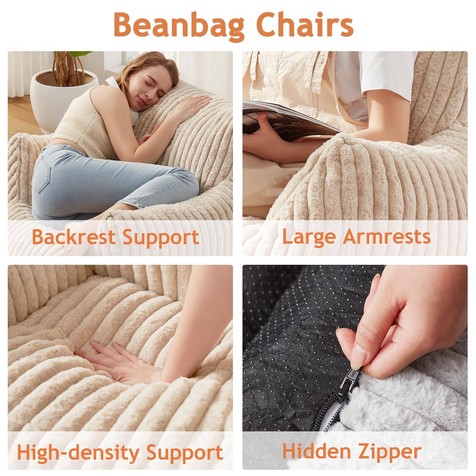 Beanbag Chairs

- Backrest Support
- Large Armrests
- High-density Support
- Hidden Zipper