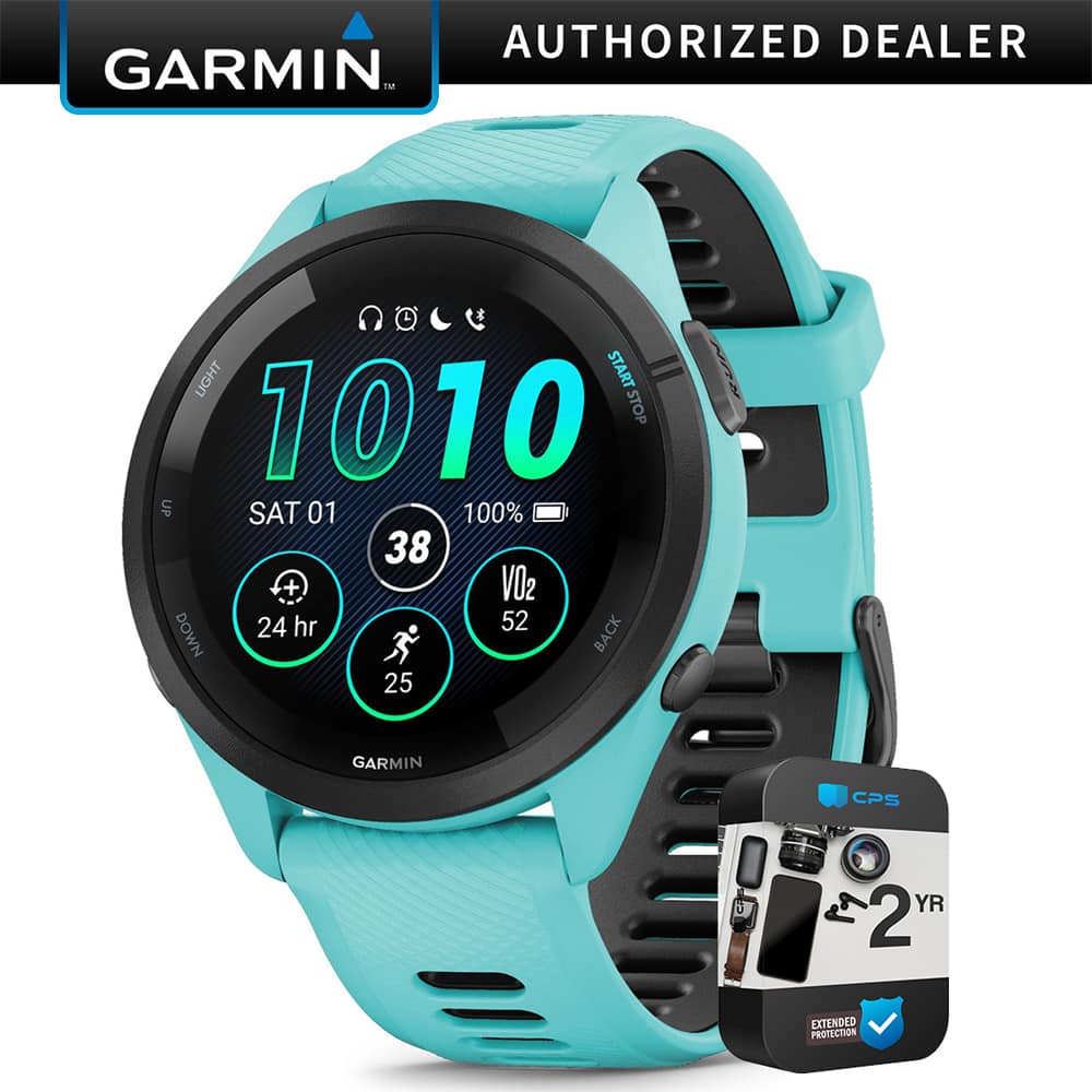 Garmin - Forerunner 265 GPS Smartwatch Aqua/Black with 2 Year Warranty - Black/Aqua - (2023)