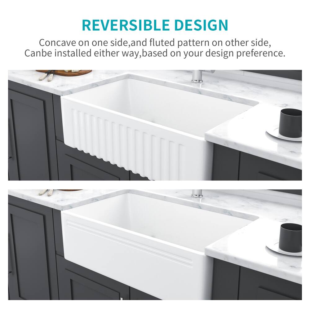 REVERSIBLE DESIGN  
Concave on one side, and fluted pattern on the other side,  
Can be installed either way, based on your design preference.