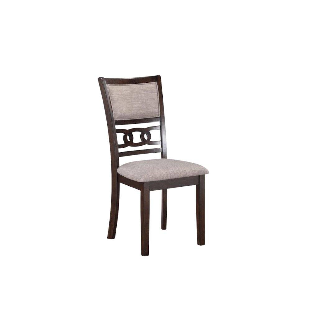 Alt View 2. FurniFact - Wood Dining Chair Set of 4 Cherry Brown Fabric - Brown.