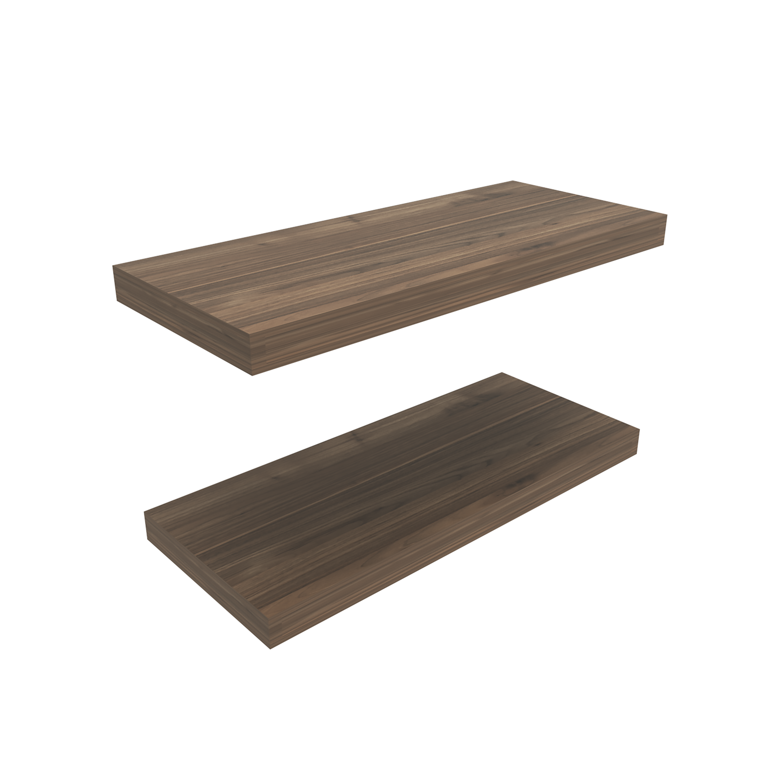 Angle. TuHome - Ecco 31.5" Wide Floating Shelves Set Of 2, Shelves For Wall Decor For Bedroom, Bathroom Storage Shelves. - Mahogany.