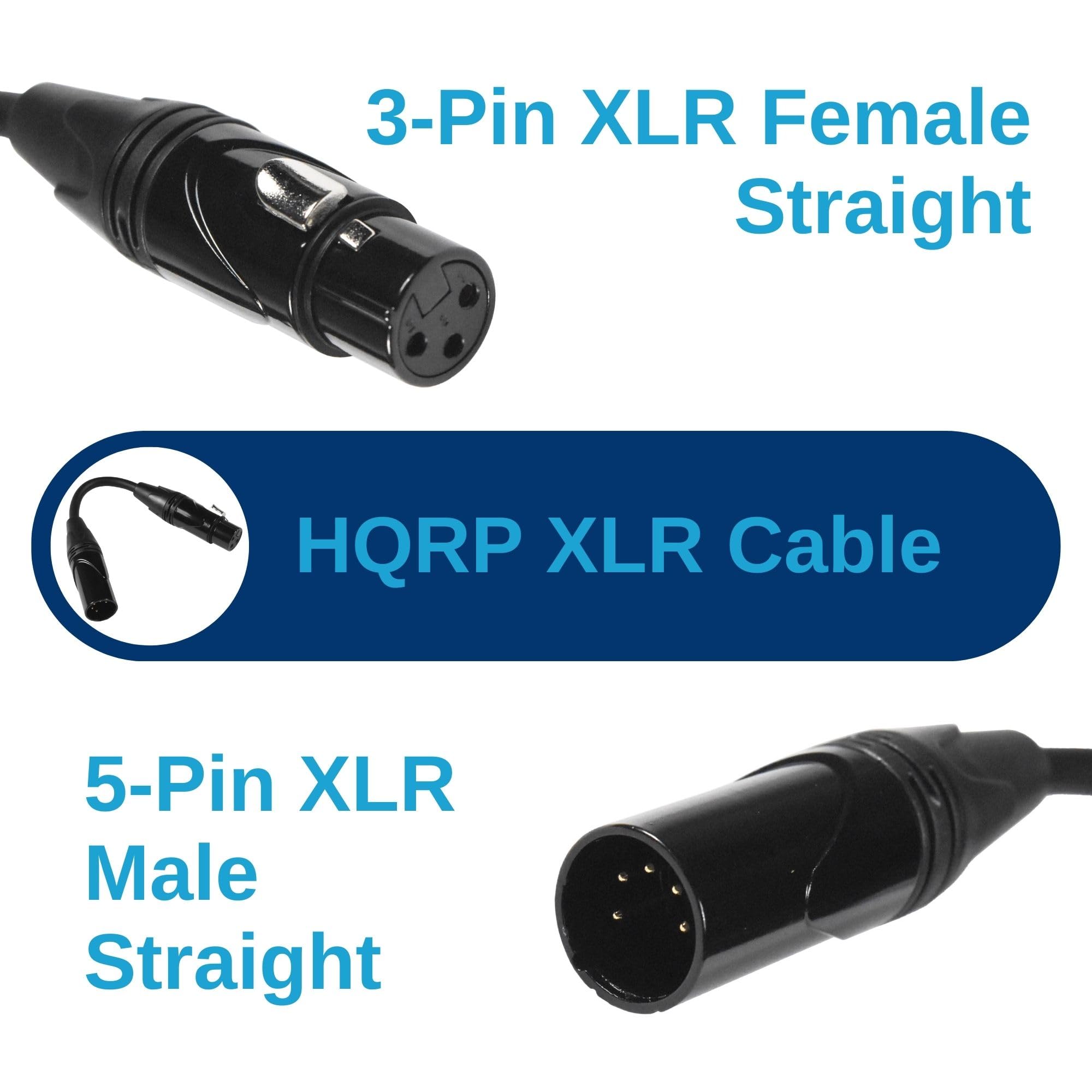 3-Pin XLR Female Straight  
HQRP XLR Cable  
5-Pin XLR Male Straight