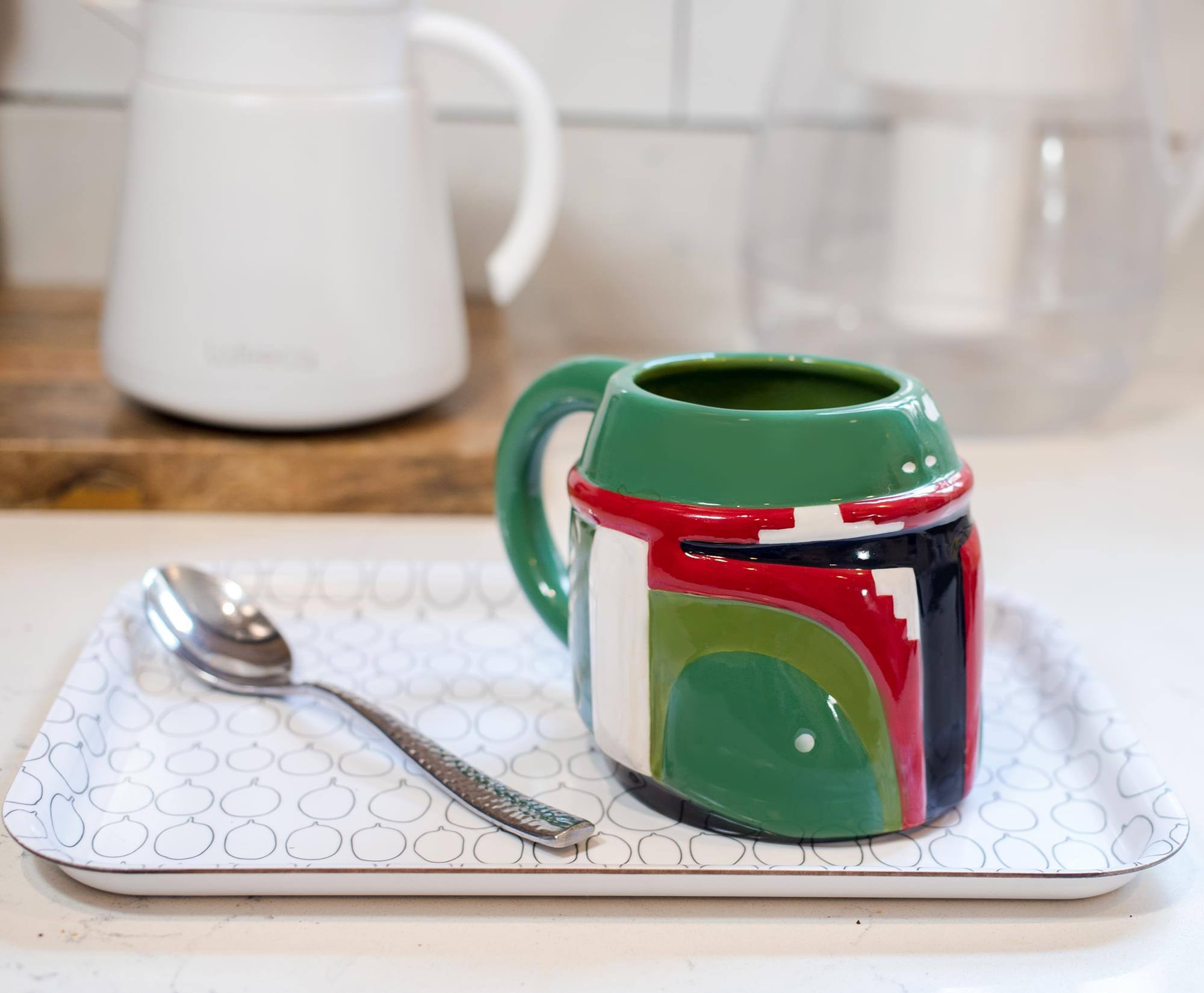 Alt View 2. Silver Buffalo - Star Wars 3D Sculpted Boba Fett Helmet Ceramic Mug | Holds 20 Ounces - Green.