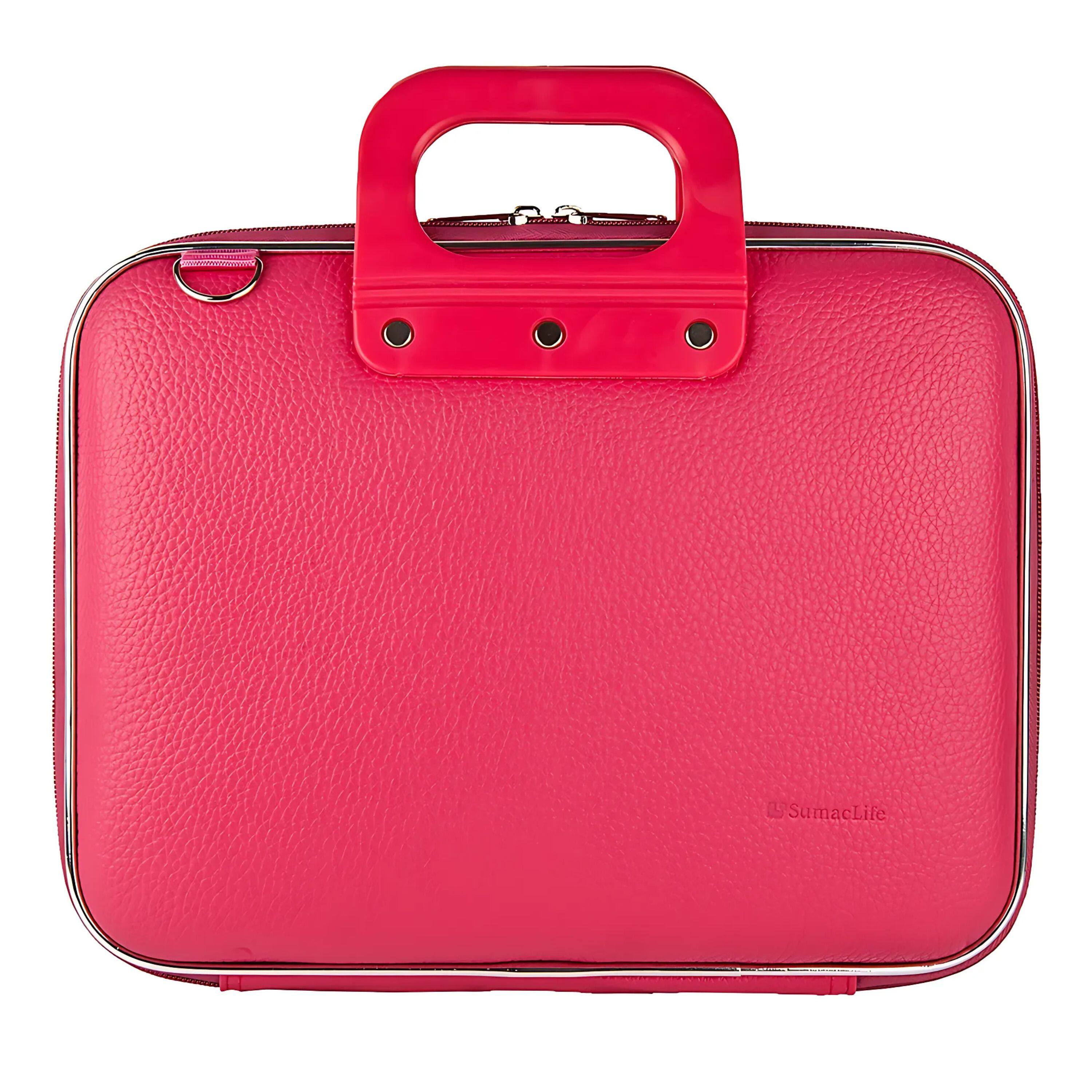 Front. Kitcheniva - Leather Laptop Shoulder Bag Carry Case For 12" Laptop Pink - Pink.