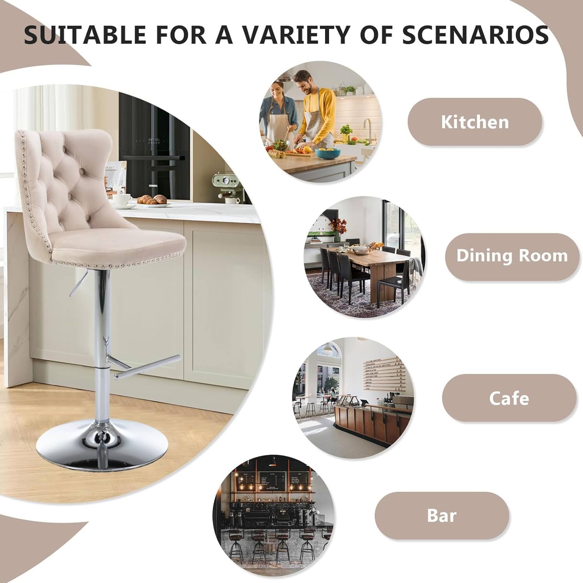 SUITABLE FOR A VARIETY OF SCENARIOS

- Kitchen
- Dining Room
- Cafe
- Bar