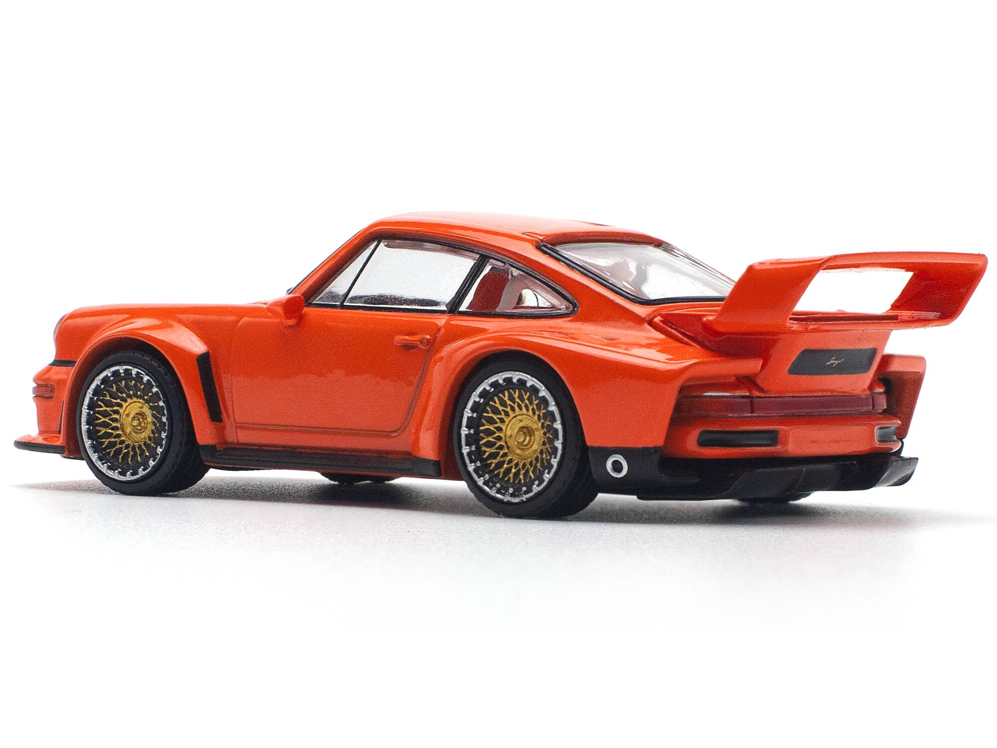 Left. Pop Race - Singer DLS Turbo Study Orange Metallic 1/64 Diecast Model Car by Pop Race - Orange Metallic.