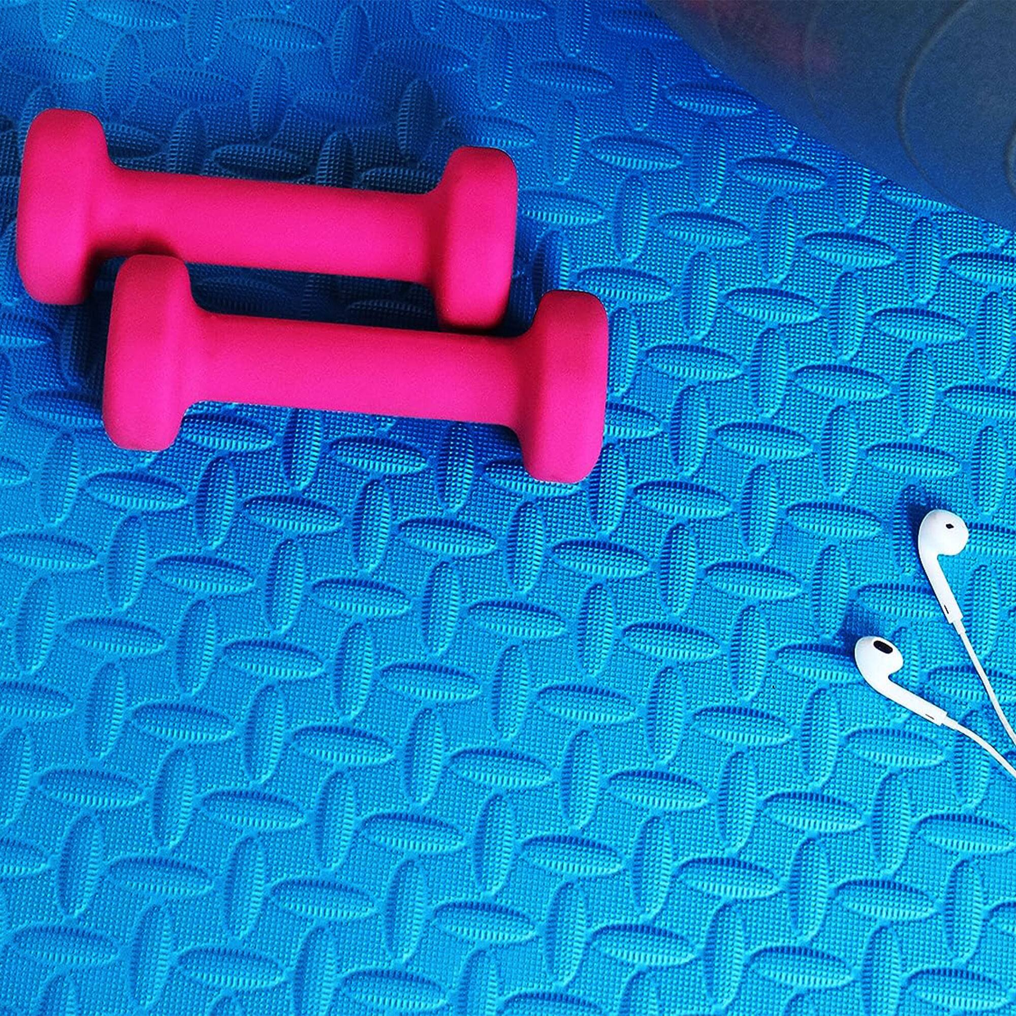 Alt View 4. Everyday Essentials - BalanceFrom Fitness 24 Sq Ft Interlocking EVA Foam Exercise Mat Tiles, Blue - Blue.