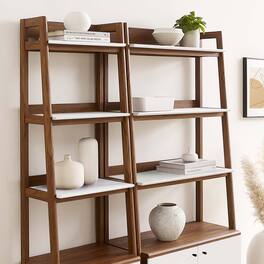 Bixby Wood Bookshelves Set of 2 by Modway - Walnut White