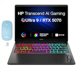 HP - Upgraded - OMEN Transcend Laptop 14.0 2.8K Display (Ultra 9-285H, 32GB, 1TB SSD, Win 11 Pro) w/Dockztorm Wireless Mouse - Shadow Black