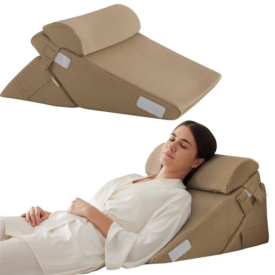 Loading Pillows Fabibe Wedge Pillow Headboard 3pcs Bed Pillows Set For After Adjustable ...