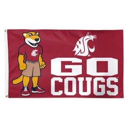 WinCraft - Washington State Cougars 3' x 5' Single-Sided Deluxe Mascot Flag - Multicolor